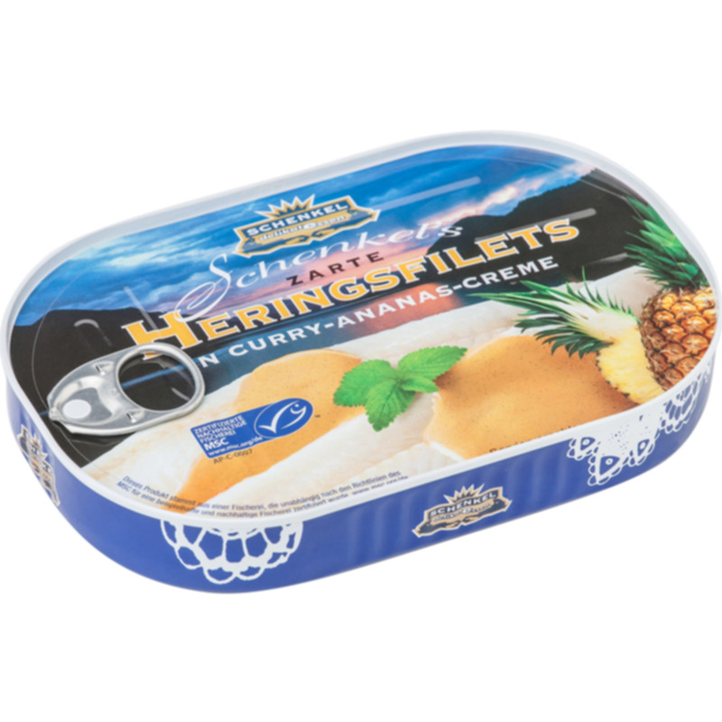 Schenkel Heringsfilet in Curry Sauce 200 g zartes Heringsfilet in cremiger Currysauce